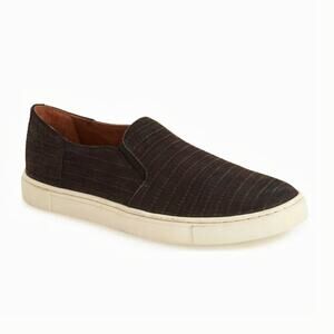 Frye 9 Leather Slip-On Sneaker Suede Embossed Reptile Lizard Skin Matte Gemma